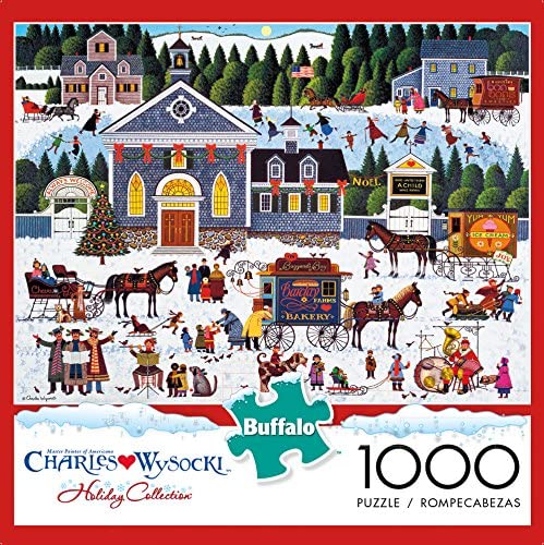 Buffalo Charles Wysocki Churchyard Christmas 1000 Piece Puzzle image 0