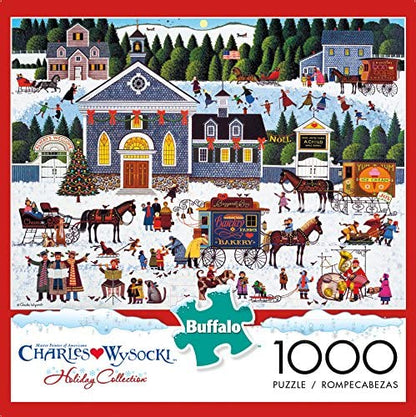 Buffalo Charles Wysocki Churchyard Christmas 1000 Piece Puzzle image 0