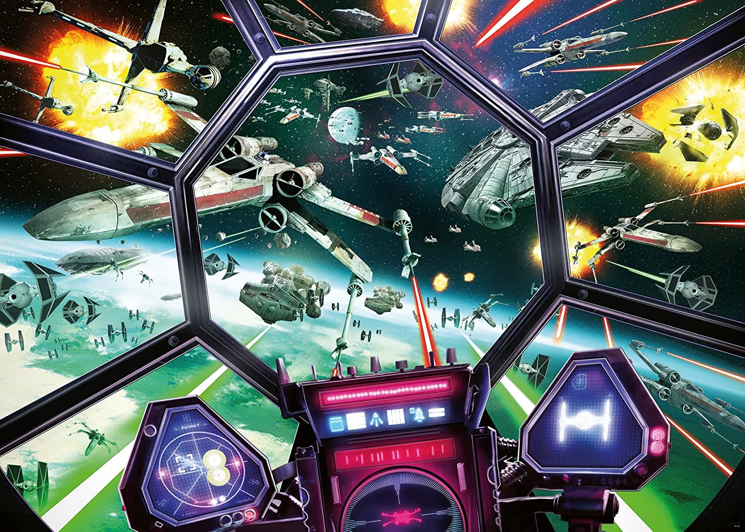 Ravensburger Star Wars Tie Fighter Cockpit 1000 Piece Puzzle image 1
