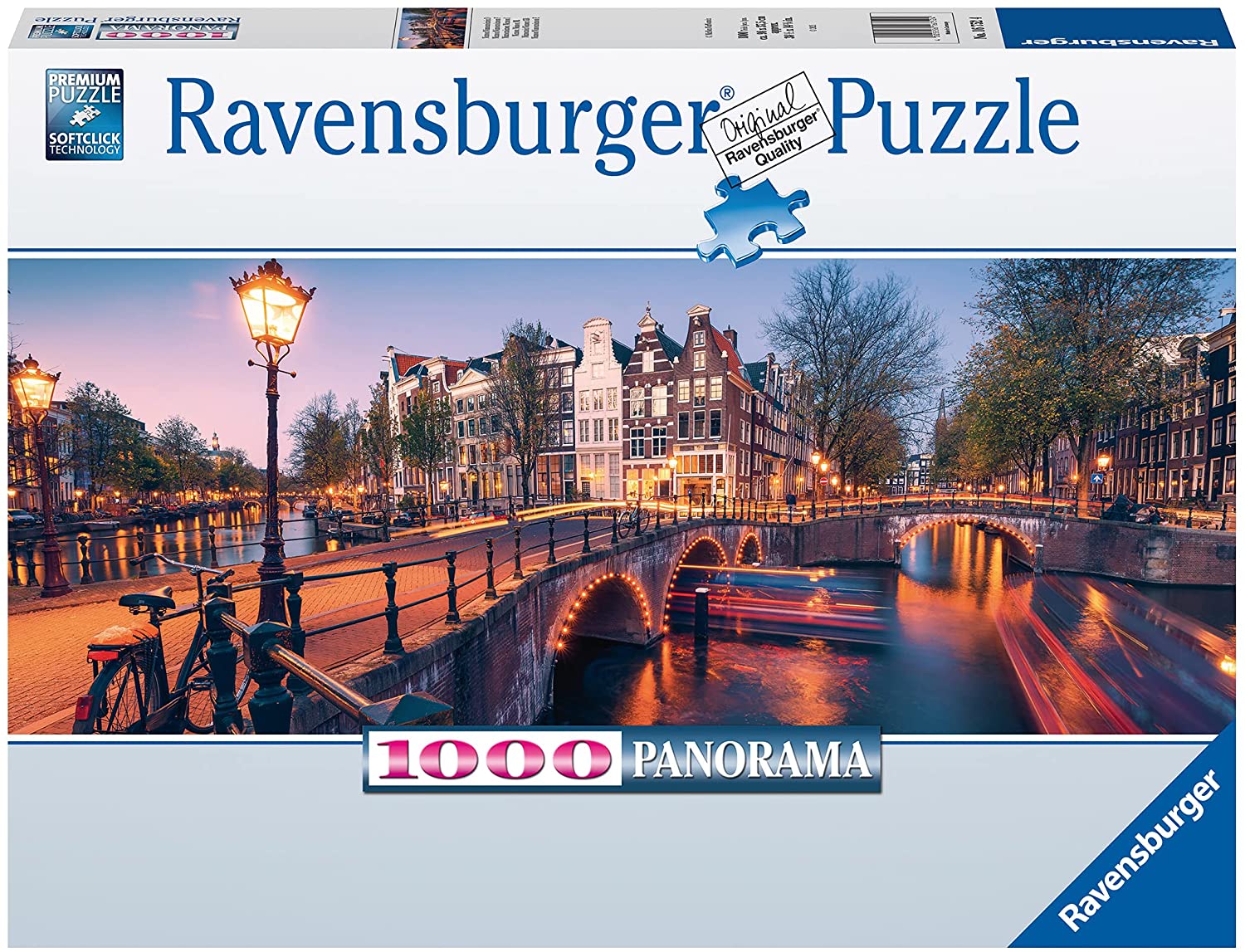 Ravensburger Evening in Amsterdam 1000 Piece Panorama Puzzle image 0