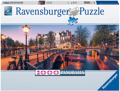 Ravensburger Evening in Amsterdam 1000 Piece Panorama Puzzle image 0
