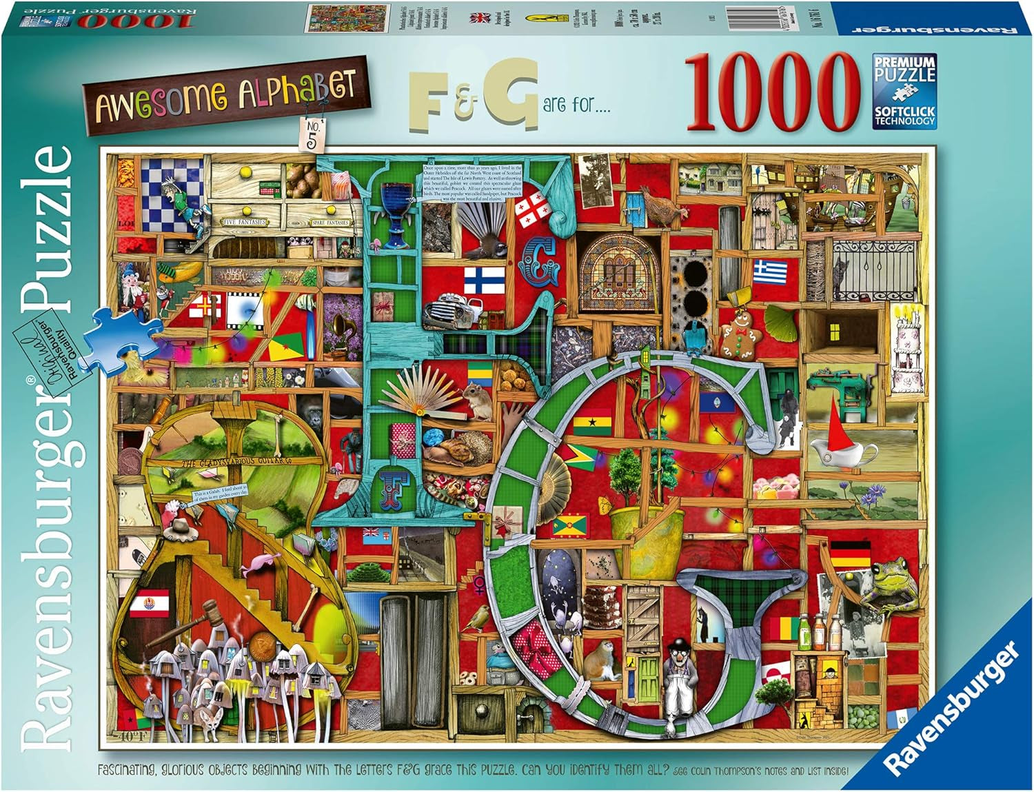 Ravensburger Colin Thompson Awesome Alphabet F & G 1000 Piece Puzzle image 0