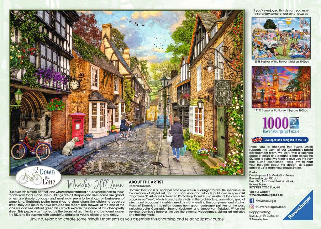 Ravensburger Down the Lane No.2 : Meadow Hill Lane 1000 Piece Puzzle image 2