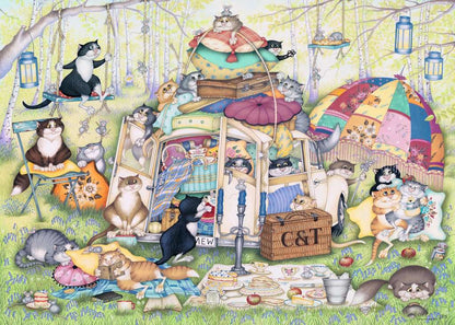 Ravensburger Crazy Cats Lazy Summer Afternoon Vintage No. 11 1000 Piece Puzzle image 1