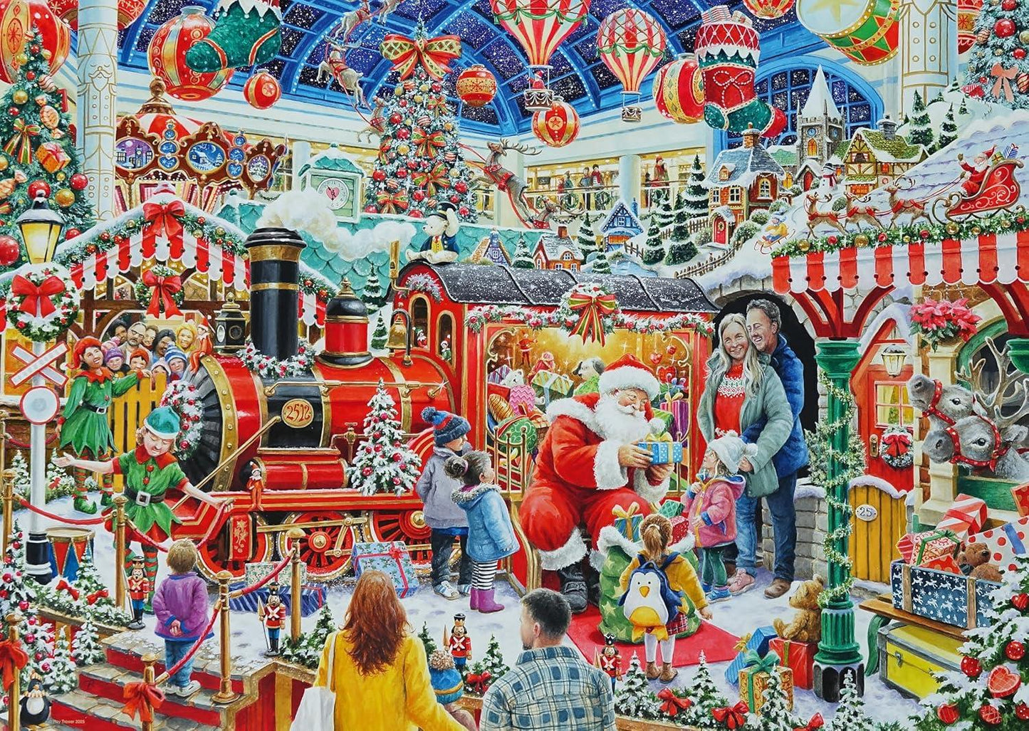 Ravensburger 2025 Christmas Limited Edition - No. 29 Santa's Steam Train Grotto 1000 Piece Puzzle image 1