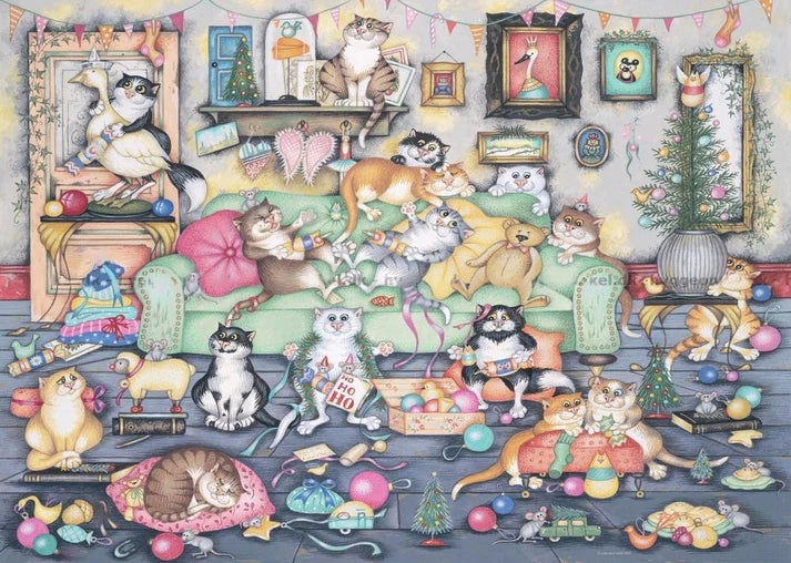 Ravensburger Vintage No. 16 Crazy Cats Christmas Crackers 1000 Piece Puzzle image 1