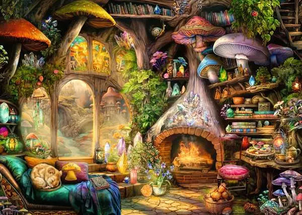 Ravensburger Aimee Stewart Mushroom Cottage 1000 Piece Puzzle image 1