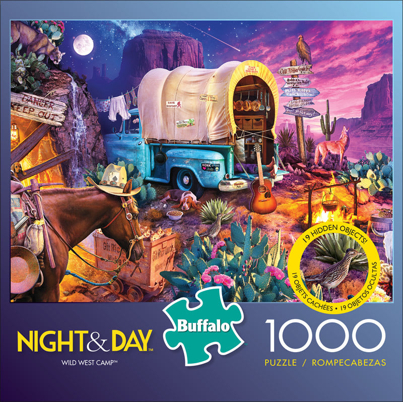 Buffalo Games Night & Day Wild West Camp 1000 Piece Puzzle image 0
