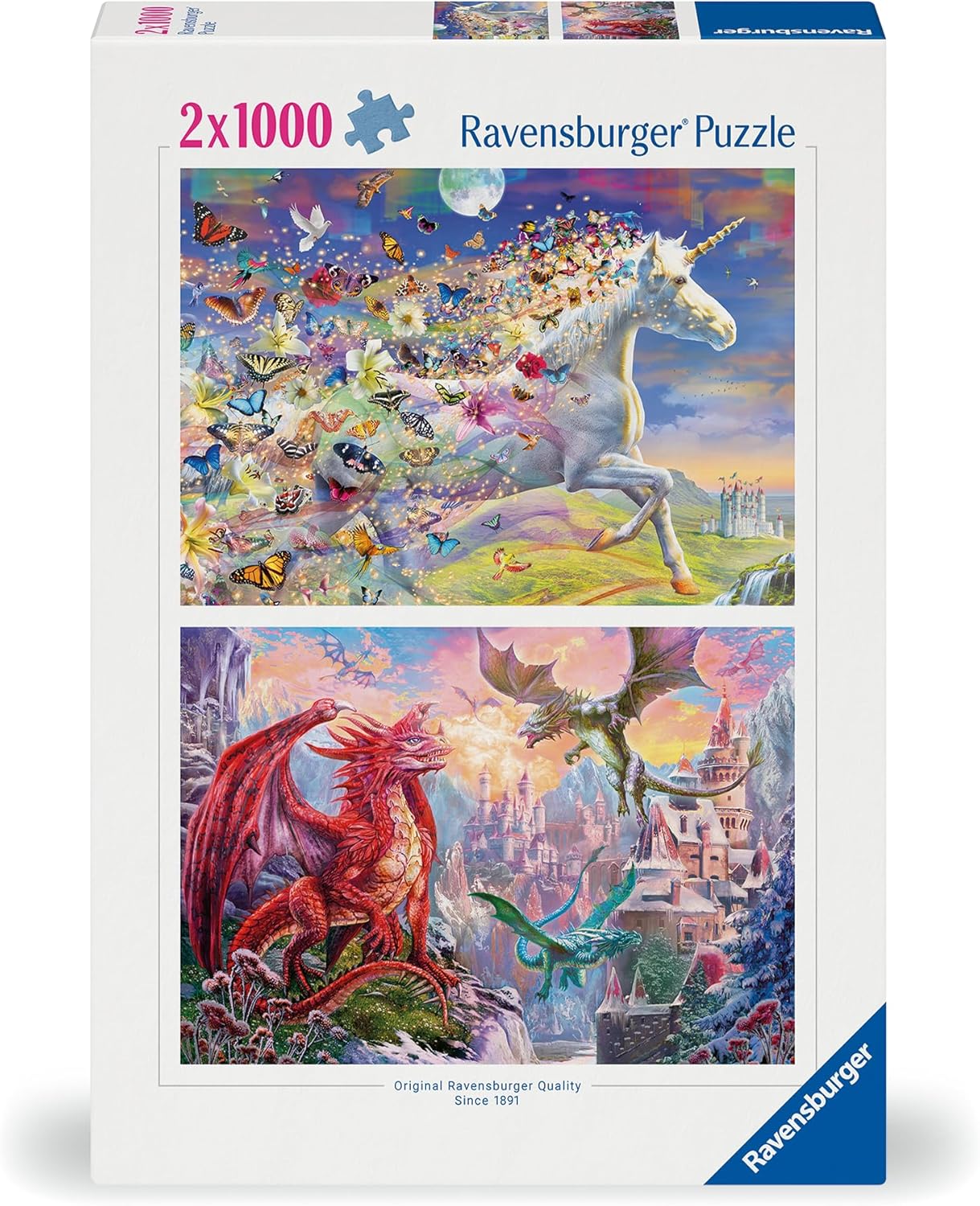 Ravensburger Unicorn and Dragon - 2 x 1000 Piece Puzzle image 0