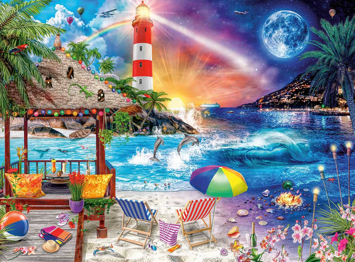 Buffalo Games Night & Day Life's A Beach 1000 Piece Puzzle image 1