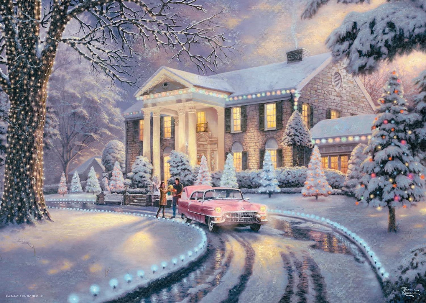 Schmidt Thomas Kinkade Graceland Christmas 1000 Piece Puzzle image 1