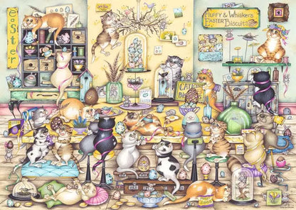 Ravensburger Linda Jane Smith Vintage No. 20 Crazy Cats Easter Eggstravaganza 1000 Piece Puzzle image 1