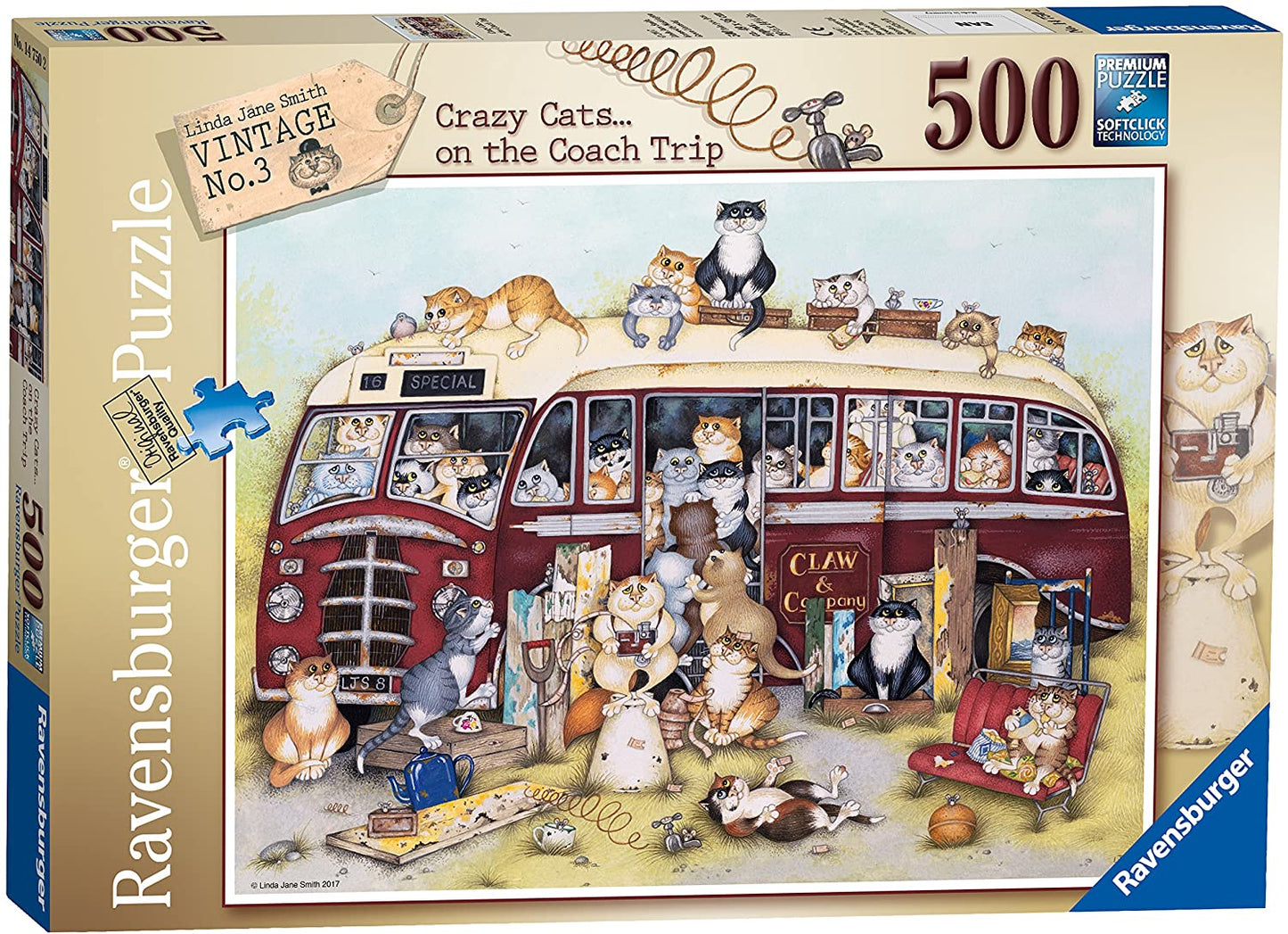 Ravensburger Crazy Cats ... on the Coach Trip 500 Piece Puzzle image 0