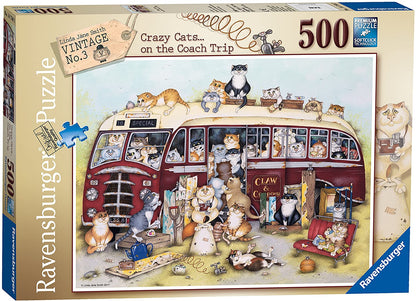 Ravensburger Crazy Cats ... on the Coach Trip 500 Piece Puzzle image 0