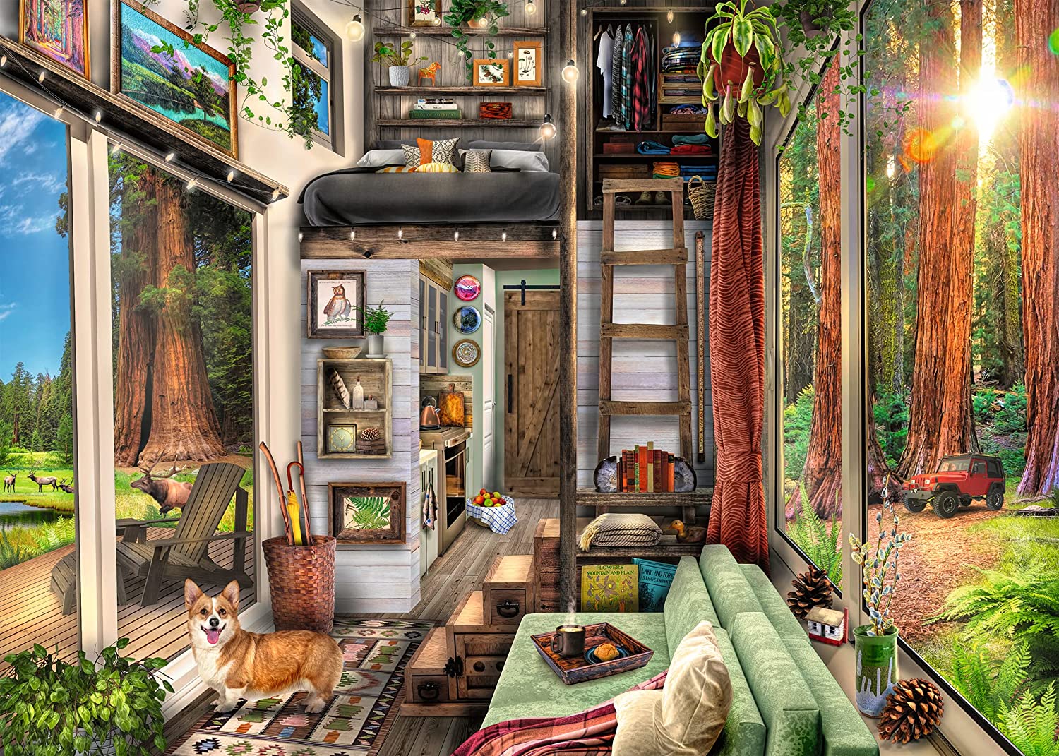 Ravensburger Redwood Forest Tiny House 1000 Piece Puzzle image 1