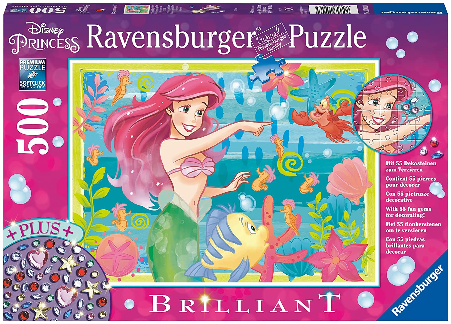 Ravensburger Brilliant Ariel's Underwater Paradise 500 Piece Puzzle image 0