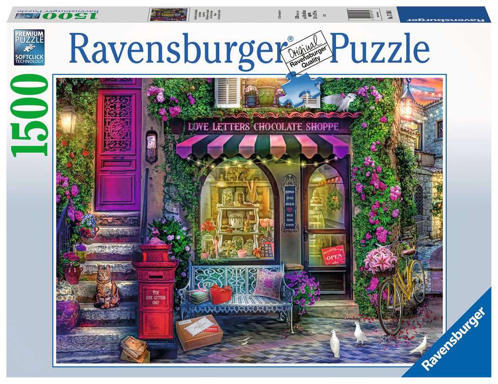 Ravensburger Love Letters Chocolate Shoppe 1500 Piece Puzzle image 0