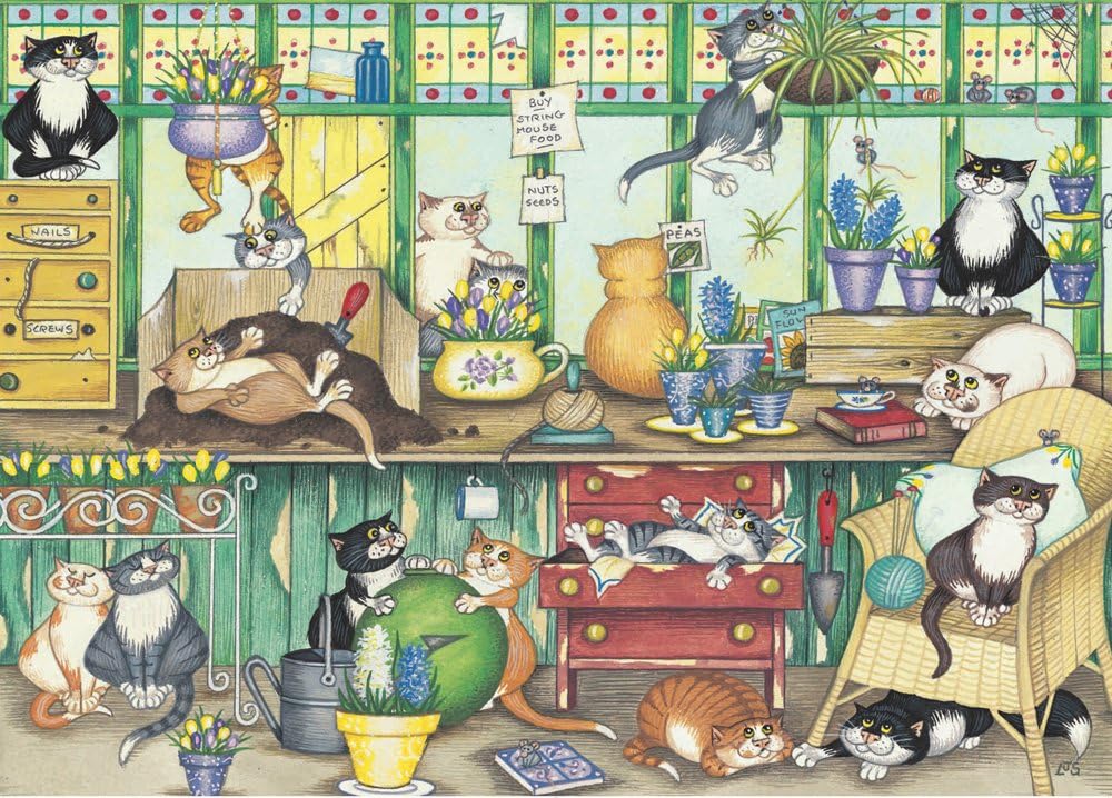 Ravensburger Linda Jane Smith Crazy Cats... In The Garden Room 1000 Piece Puzzle image 1