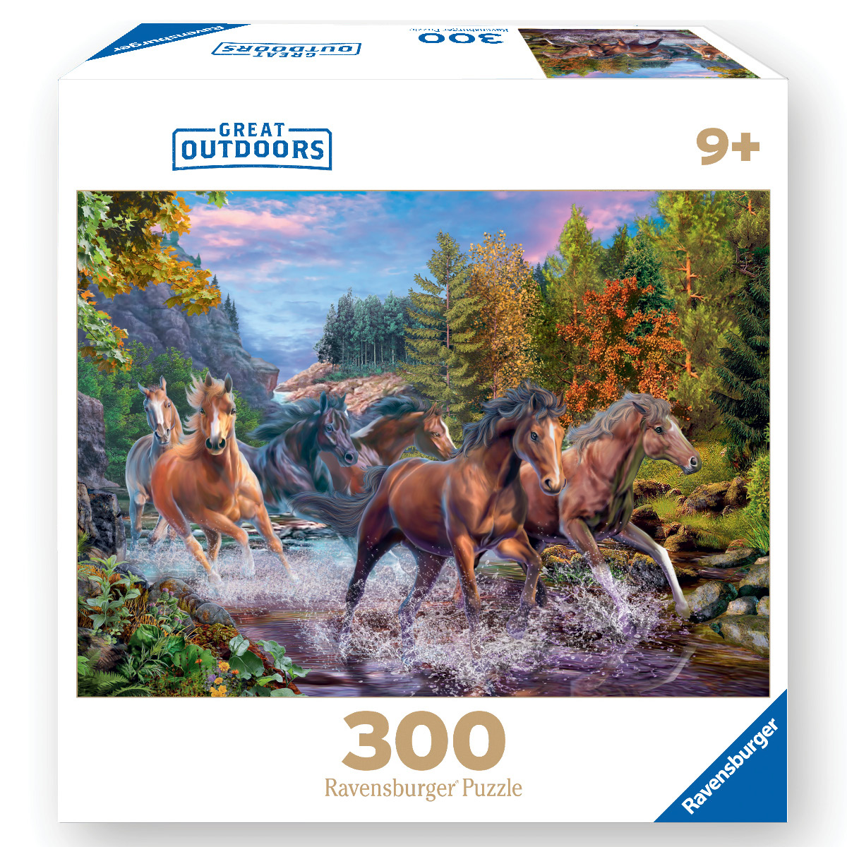 Aanbod fusie aardappel Ravensburger Rushing River Horses 300 Piece Puzzle – The Puzzle Collections