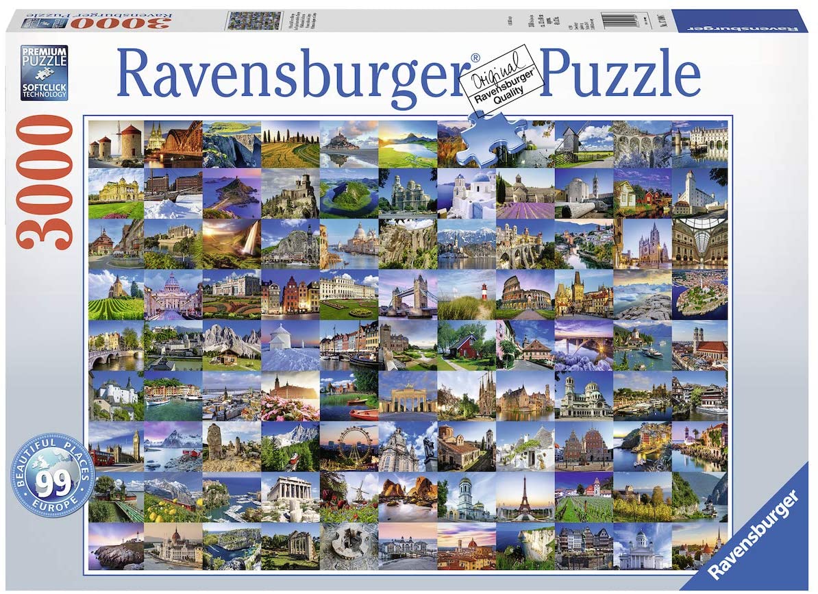 Ravensburger 99 Beautiful Places in Europe 3000 Piece Puzzle – The Puzzle  Collections